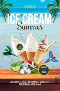 Ice Cream Flyer Cartel de 4 × 6 pulg. template