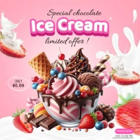 ice cream flyer Persegi (1:1) template