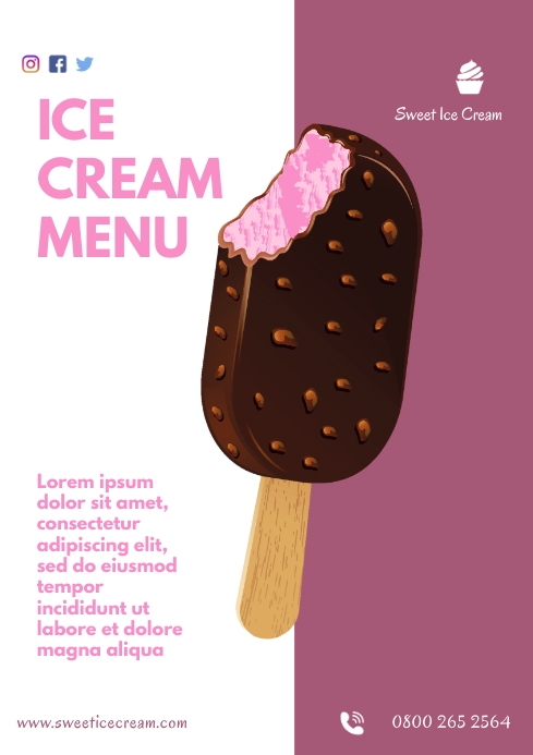 Ice cream flyer A4 template