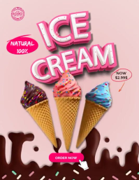 Modern Pastel Ice Cream Shop & Gelato Animated Flyer Template Folder (US Letter)