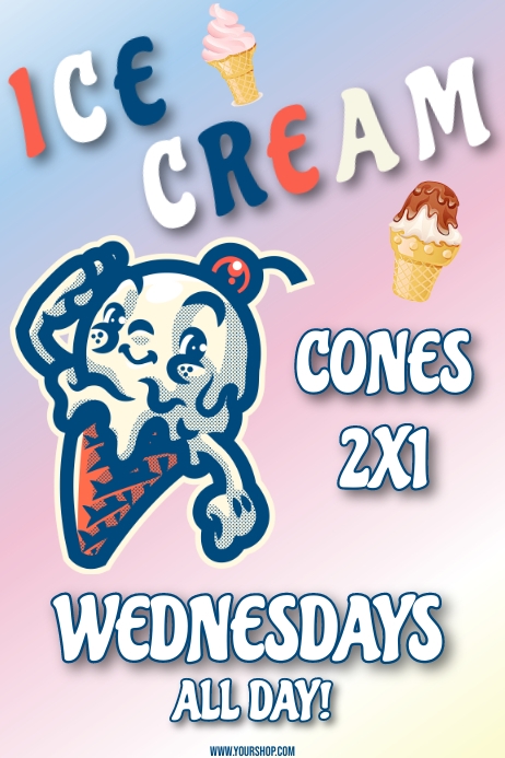 ICE CREAM FLYER Cartaz template