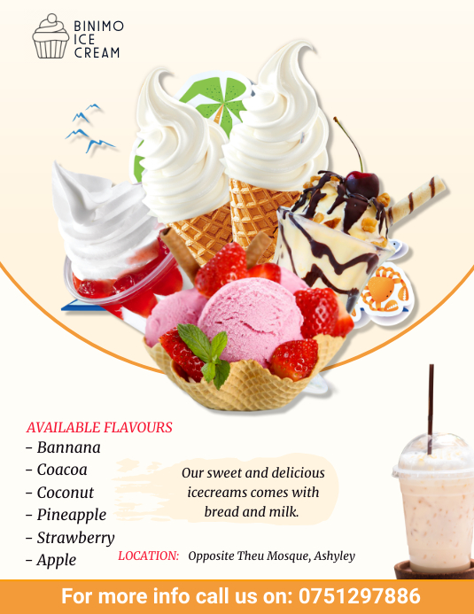 Modèle Ice Cream Flyer Template for Free PosterMyWall