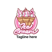 ice-cream-food-logo-brand-product-cartoon-style-vector-illustration-grocery-store-editable-text template