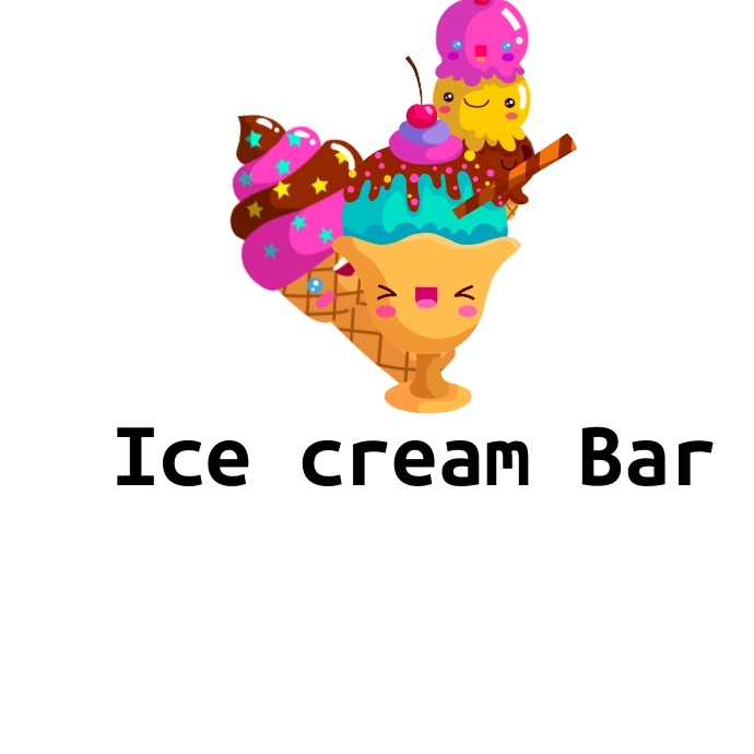 Ice cream logo, flyer Instagram post Logotyp template