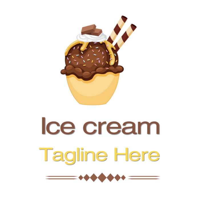 Ice Cream logo 徽标 template