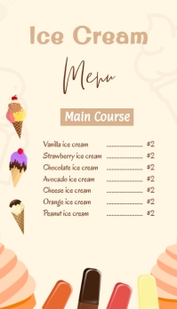 Ice Cream Menu Business Card template