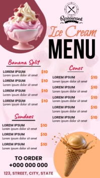 Ice Cream Menu Tampilan Digital (9:16) template