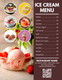 ice cream menu Flyer (Letter pang-US) template
