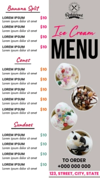Ice Cream Menu Tampilan Digital (9:16) template