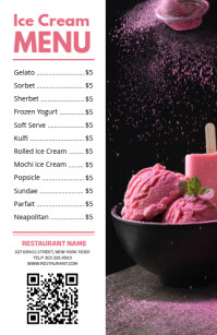 ice cream menu Tabloid template