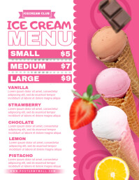 Blanco Ice Cream Menu Pamflet Template