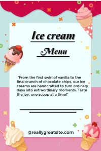 Ice Cream Menu Grafica Pinterest template