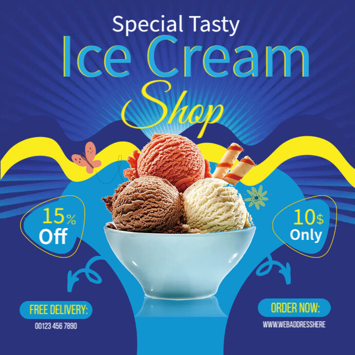 Ice Cream Menu Instagram Post template