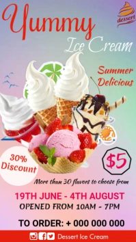 Ice cream Menu Digitalt display (9:16) template