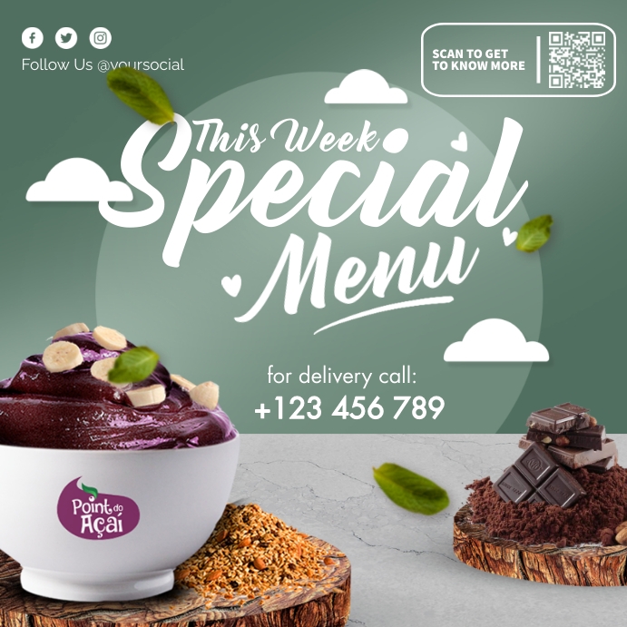 Ice Cream Menu Instagram Post template
