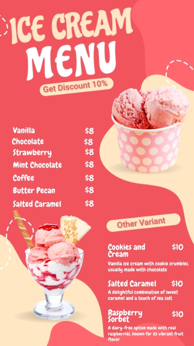 Ice Cream Menu Template | PosterMyWall