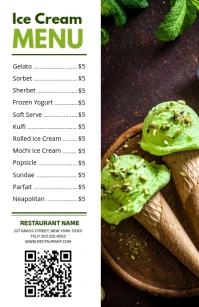 ice cream menu Tabloid template