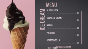 Ice cream menu digital signage menu animation template