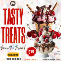White Ice Cream Promotion Instagram-Beitrag Template