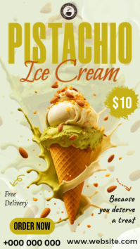 Ice Cream Menu Flyer Digital Display (9:16) template