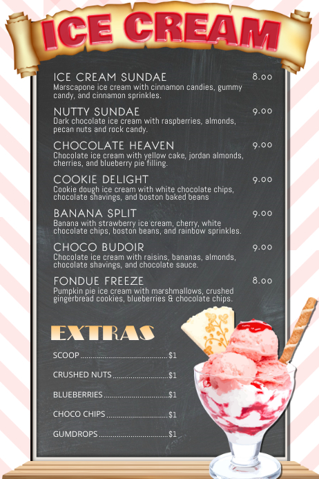 Copy of Ice Cream Menu Template | PosterMyWall