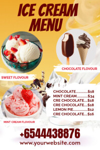 Ice Cream Menu Poster Template