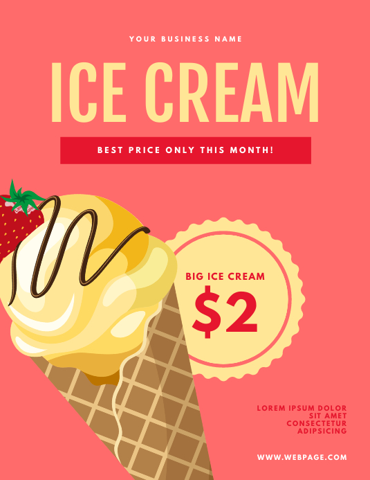 Ice Cream Offer flyer template PosterMyWall