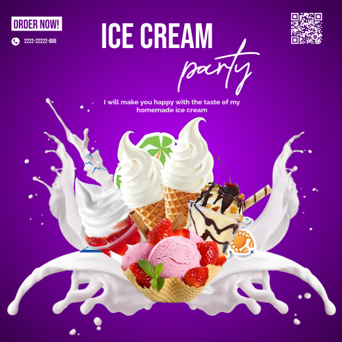 ice cream parlor ad ,ice cream parlor banner Wpis na Instagrama template