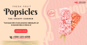 Ice Cream Parlor Facebook Ad Design template
