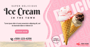 Ice Cream Parlor Facebook Post Design template