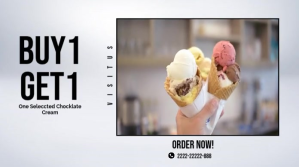 Ice Cream Parlor Twitter Post Design Twitter-opslag template
