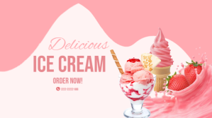 Ice Cream Parlor Twitter Post Design Twitter-opslag template