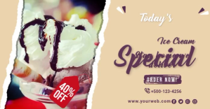 Ice Cream Parlour Facebook Shared Post Templa template