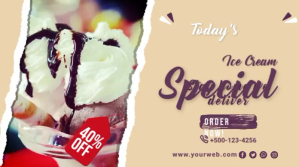 Ice Cream Parlour Twitter Post Template Wpis na Twittera