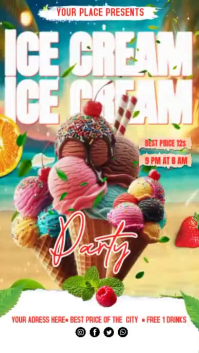 Ice Cream Party Digital Display (9:16) template