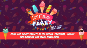 Ice Cream Party Twitter-opslag template
