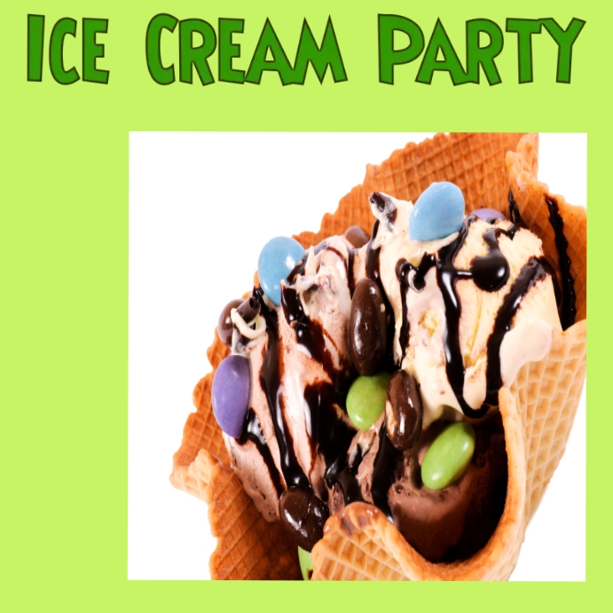 Ice cream party Instagram na Post template