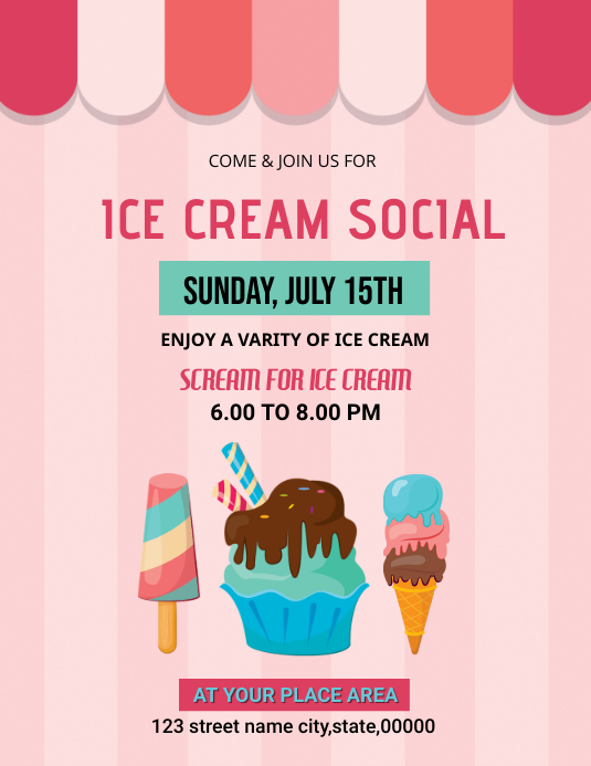 Image 8 for Ice Cream Party Flyer Template