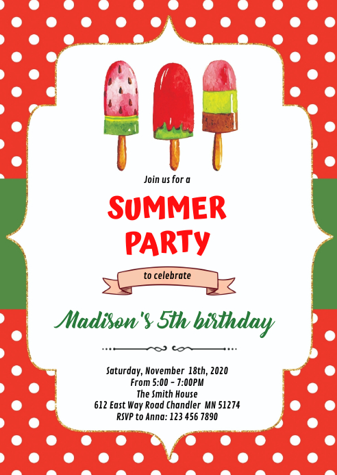 Popsicle Invitation Template
