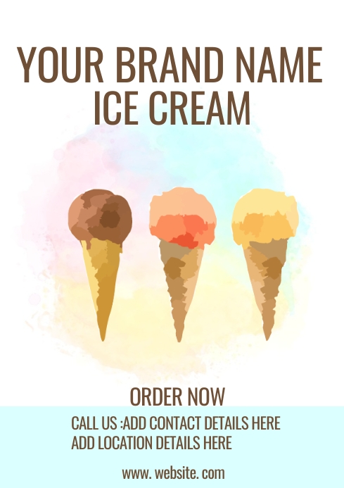 ice cream poster A4 template | PosterMyWall