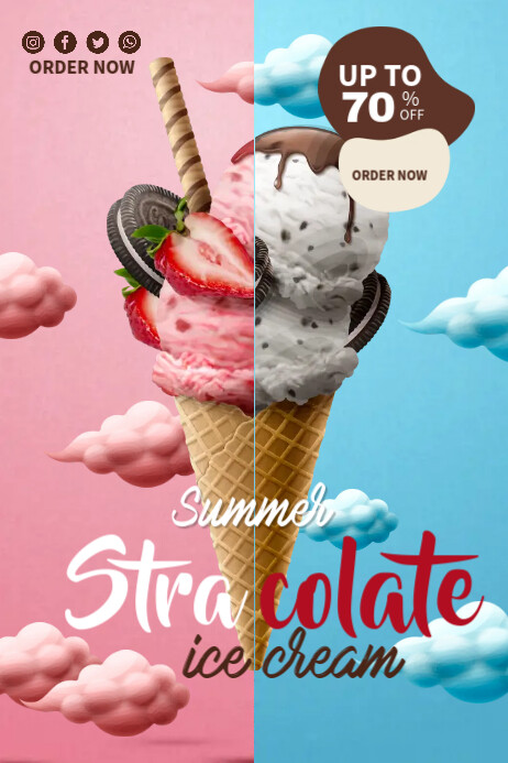 Ice Cream Poster Ads Template | PosterMyWall