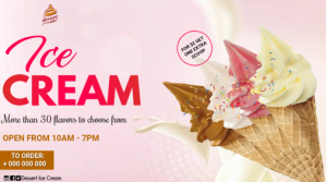 Ice cream Poster Ekran reklamowy (16:9) template