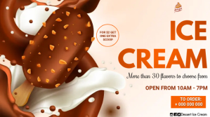 Ice cream Poster Digitalt display (16:9) template