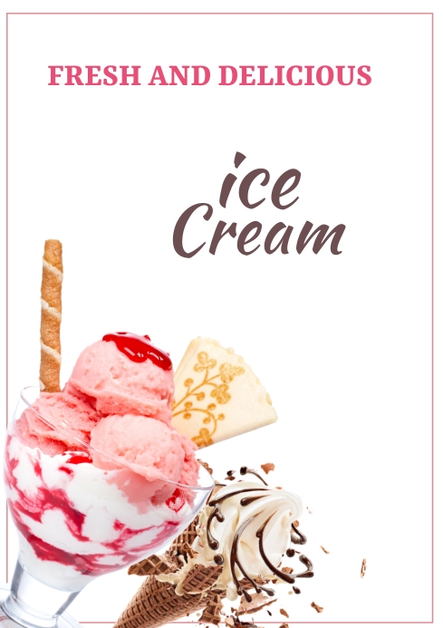 Ice cream poster A4 template