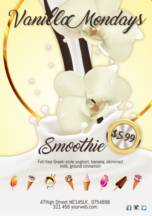 Ice Cream Poster A4 template