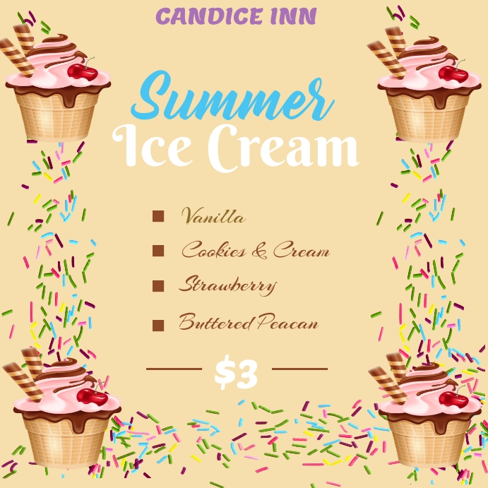 Copy of Ice cream poster template | PosterMyWall