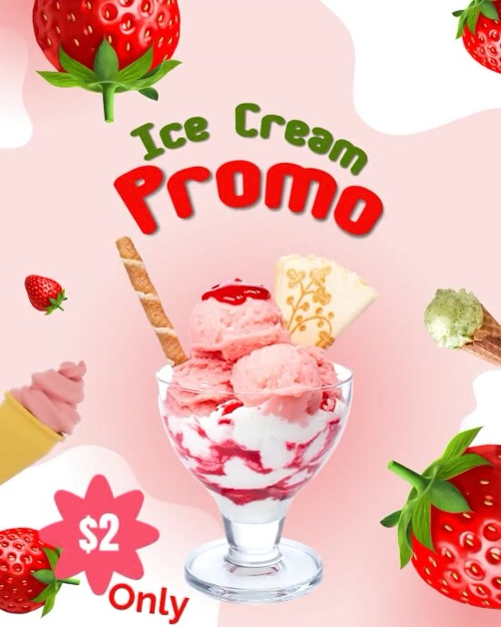 Ice Cream Promotion Template | PosterMyWall