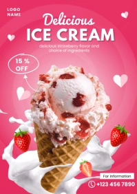 Ice Cream Promotion A2 template