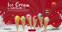 Ice Cream Sale Banner Facebook Shared Image template