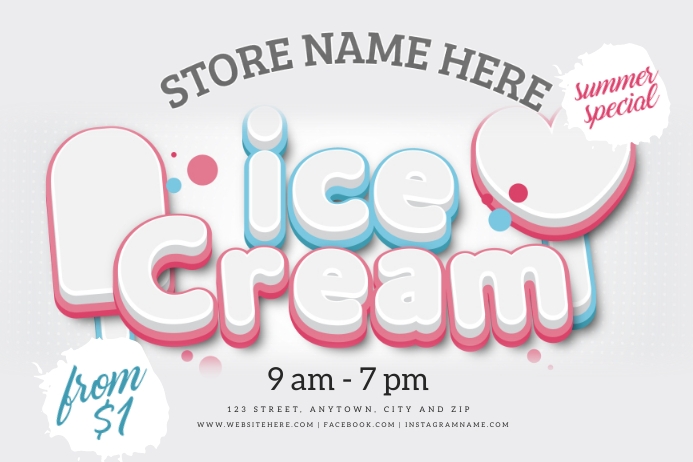 ICE CREAM SHOP AD EVENT Template 海报